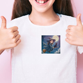 かわいい魔女の猫ボタン 缶バッジ