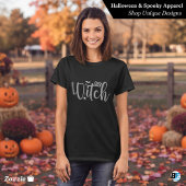 かわいい魔女の白黒の女性ハロウィン Tシャツ