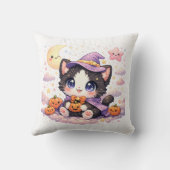 かわいい魔女の雲の子猫 クッション (裏面)