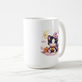 かわいい魔女の雲の子猫 コーヒーマグカップ (正面右)