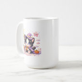 かわいい魔女の雲の子猫 コーヒーマグカップ (正面左)