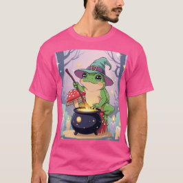 かわいい魔女カエルTシャツ - パステルコテージコアカエル Tシャツ