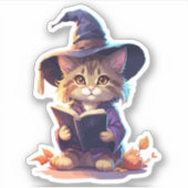 かわいい魔女キャットアート シール (正面)