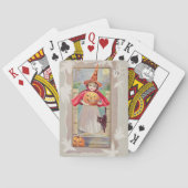 かわいい魔女ジャックO'ランタンパンプキンブラックキャット トランプ (裏面)