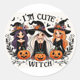 かわいい魔女ステッカー ラウンドシール