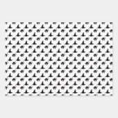 かわいい魔女ハットハロウィーンパターン ラッピングペーパーシート (正面3)