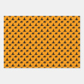 かわいい魔女ハットハロウィーンパターン ラッピングペーパーシート (正面)