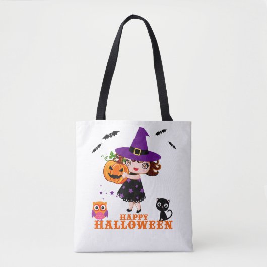 かわいい魔女ハロウィントバッグ トートバッグ (正面)