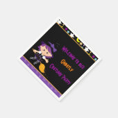 かわいい魔女ハロウィーンの衣装パーティー スタンダードカクテルナプキン (角)