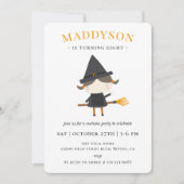 かわいい魔女ハロウィーンの誕生日パーティー 招待状 (正面)