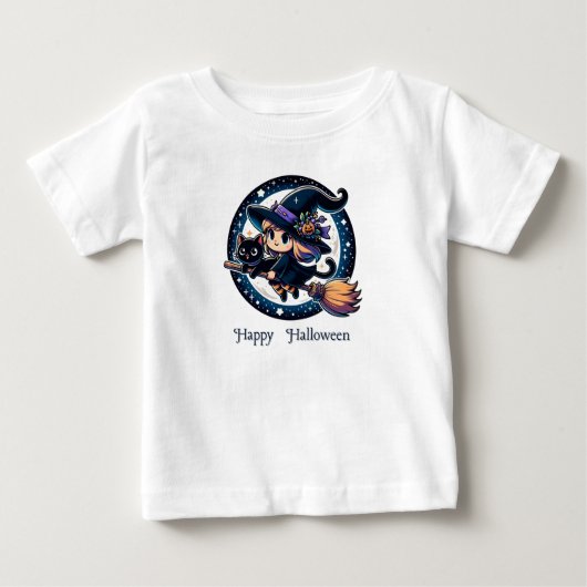 かわいい魔女ハロウィーンコスチュームD3 ベビーTシャツ (正面)