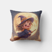 かわいい魔女ハロウィーン枕 – デコ不気味ール クッション (正面)