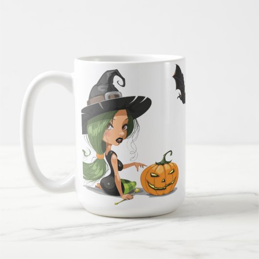 かわいい魔女ハロウィーン コーヒーマグカップ (左)