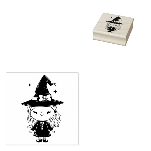 かわいい魔女ハロウィーン ラバースタンプ (押印)