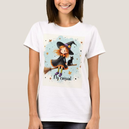 かわいい魔女ハロウィーンTシャツ Tシャツ (正面)