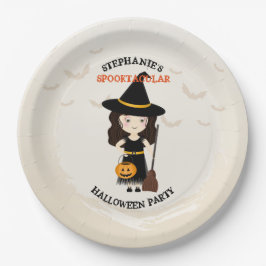 かわいい魔女ハローウィンパーティ ペーパープレート