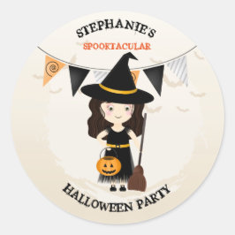 かわいい魔女ハローウィンパーティ ラウンドシール