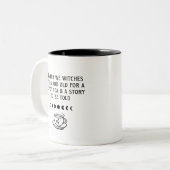 かわいい魔女ホワイトティーギャザリングコーヒーマグカップ ツートーンマグカップ (正面左)
