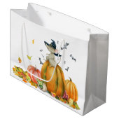 かわいい魔女マウスの水色 ラージペーパーバッグ (正面アングル)