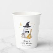 かわいい魔女リトルブー幽霊ボーイベビーシャワー 紙コップ (裏面)