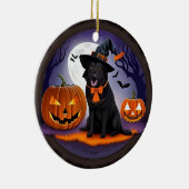 🧙♀️🐶 かわいい魔女ワンコとパンプキンナイト ✨🎃 セラミックオーナメント (右)