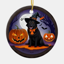 🧙♀️🐶 かわいい魔女ワンコとパンプキンナイト ✨🎃 セラミックオーナメント