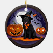 🧙♀️🐶 かわいい魔女ワンコとパンプキンナイト ✨🎃 セラミックオーナメント (裏面)