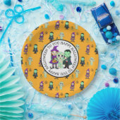 かわいい魔女ヴァンパイアとママハローウィンパーティ ペーパープレート (パーティー)