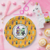 かわいい魔女ヴァンパイアとママハローウィンパーティ ペーパープレート (パーティー)