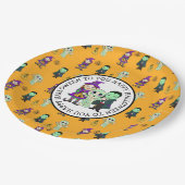 かわいい魔女ヴァンパイアとママハローウィンパーティ ペーパープレート (アングル)