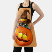 かわいい魔女猫とカボチャのハロウィーンの友達 エプロン (インサイチュ)