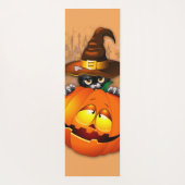 かわいい魔女猫とカボチャのハロウィーンの友達 ヨガマット (裏面)