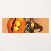 かわいい魔女猫とカボチャのハロウィーンの友達 ヨガマット (正面(横))