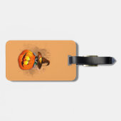 かわいい魔女猫とカボチャのハロウィーンの友達 ラゲッジタグ (裏面横)