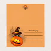 かわいい魔女猫とカボチャのハロウィーンの友達 名刺 (外部フラット)