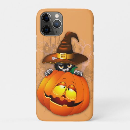 かわいい魔女猫とカボチャのハロウィーンの友達 Case-Mate iPhoneケース (裏)