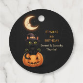 かわいい魔女猫とカボチャ誕生日 フェイバータグ (裏面)