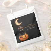 かわいい魔女猫とカボチャ誕生日 フェイバーバッグ (クリップ留めされた状態)