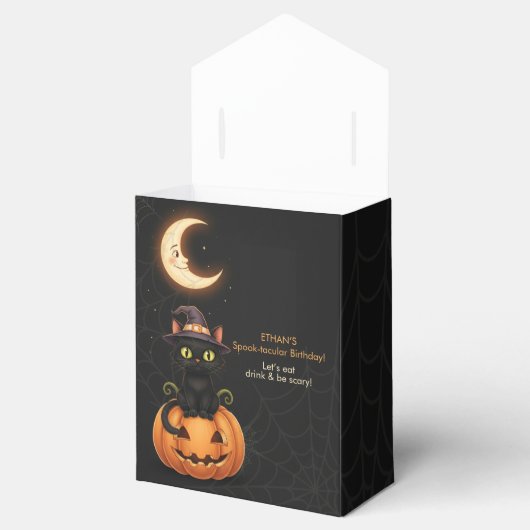 かわいい魔女猫とカボチャ誕生日 フェイバーボックス (オープン)