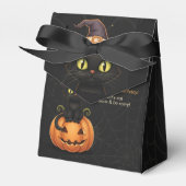かわいい魔女猫とカボチャ誕生日 フェイバーボックス (正面サイド)
