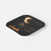 かわいい魔女猫とカボチャ誕生日 ペーパープレート (傾斜あり)