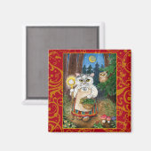 かわいい魔女猫エンチャント森マグネット マグネット (正面/裏面)