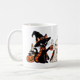 かわいい魔女猫コーヒー ぐっすりゴースト ハロウィン コーヒーマグカップ