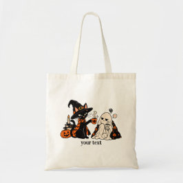 かわいい魔女猫コーヒー 怒ったお化け ハロウィン トートバッグ