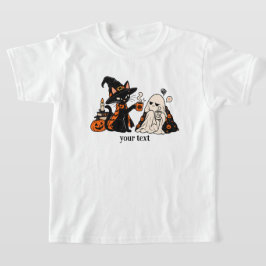かわいい魔女猫コーヒー 怒ったお化け ハロウィン Tシャツ