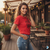 かわいい魔女赤い女性ハロウィン Tシャツ