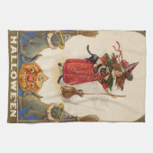 かわいい魔女黒猫ジャックO' Lantern キッチンタオル (横)