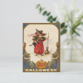 かわいい魔女黒猫ジャックO' Lantern ポストカード (スタンド正面)