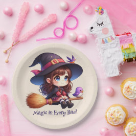 かわいい魔女2羽ハロウィーン ペーパープレート