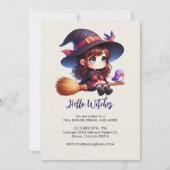 かわいい魔女2羽ハロウィーン 招待状 (正面)